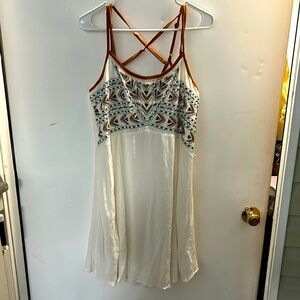 Miss Me Silver and Cream Embellished Camisole Dress